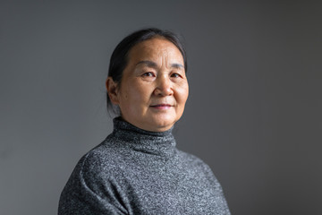 Portrait of senior asian woman indoor
