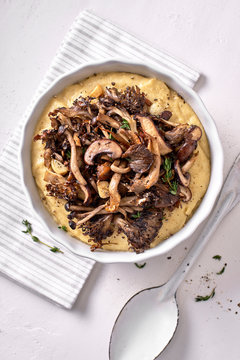 Stock Photo of Sheet Pan Roasted Mushrooms and Garlic