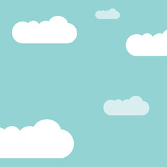 Sky blue background clouds vector illustration