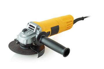 Angle grinder on white background