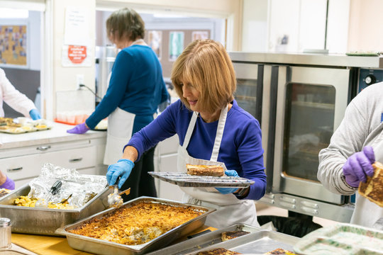 Volunteers Preparing a Community Meal