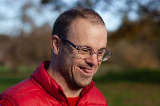 Happy adult with down syndrome