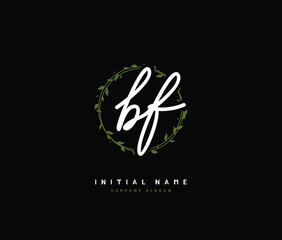 B F BF Beauty vector initial logo, handwriting logo of initial signature, wedding, fashion, jewerly, boutique, floral and botanical with creative template for any company or business.