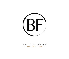 B F BF Beauty vector initial logo, handwriting logo of initial signature, wedding, fashion, jewerly, boutique, floral and botanical with creative template for any company or business.