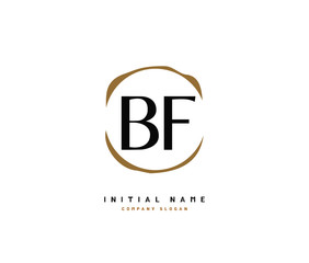 B F BF Beauty vector initial logo, handwriting logo of initial signature, wedding, fashion, jewerly, boutique, floral and botanical with creative template for any company or business.