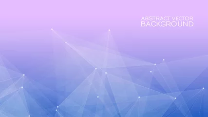 Fototapeten Lila Vector abstract futuristic digital landscape with particles dots and stars on horizon. computer geometric digital connection structure. Futuristic blue abstract grid. Intelligence artificial  © Maxim