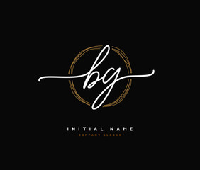 B G BG Beauty vector initial logo, handwriting logo of initial signature, wedding, fashion, jewerly, boutique, floral and botanical with creative template for any company or business.