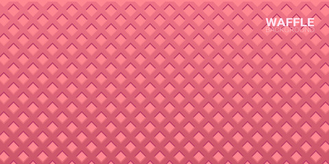 Colorful Wafer texture sweet food background. Ice cream waffle.