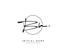 B N BN Beauty vector initial logo, handwriting logo of initial signature, wedding, fashion, jewerly, boutique, floral and botanical with creative template for any company or business.