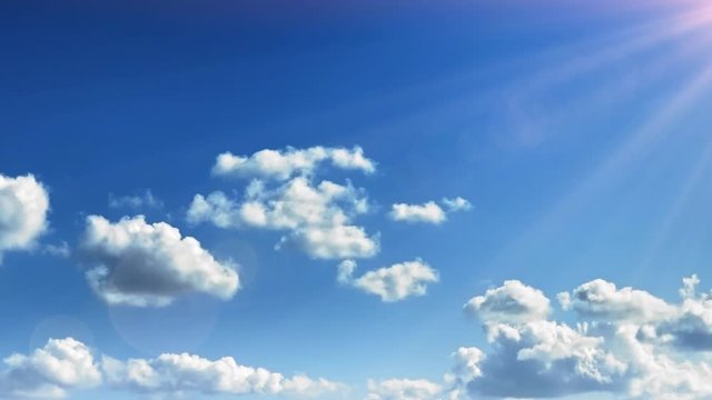 Morning time lapse of blue sky. Beautiful clouds on a Sunny day. Sky footage 
