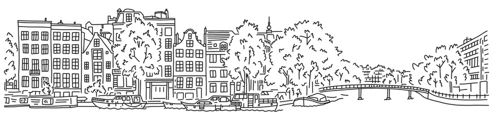 Bright banner flyer sketch inscription Amsterdam.