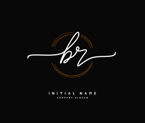 B R BR Beauty vector initial logo, handwriting logo of initial signature, wedding, fashion, jewerly, boutique, floral and botanical with creative template for any company or business.