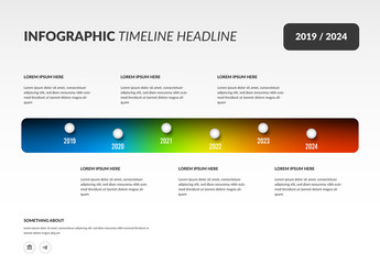 Timeline Layout with Colorful Gradient Elements
