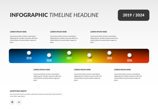 Timeline Layout with Colorful Gradient Elements