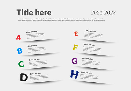 Info Chart Layout with Alphabet Accents