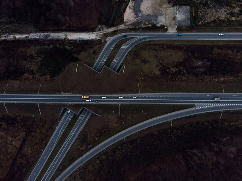 Road junction in countryside