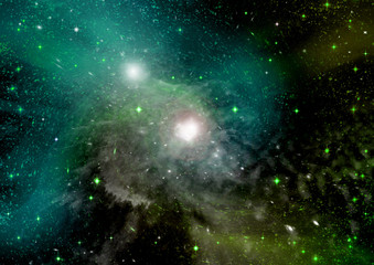 galaxy in a free space. 3D rendering