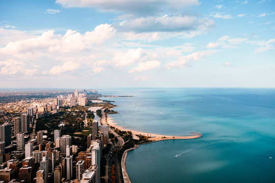top view of the city of chicago