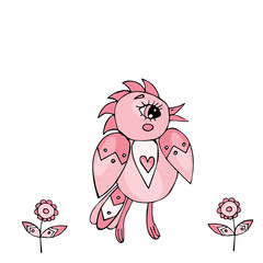 Cartoon colorful bird for different card or pages