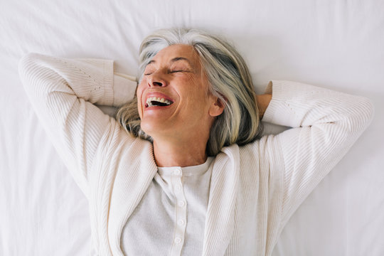 Senior woman spending time at home.