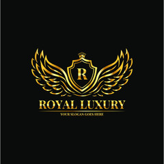 Luxury logo with wings