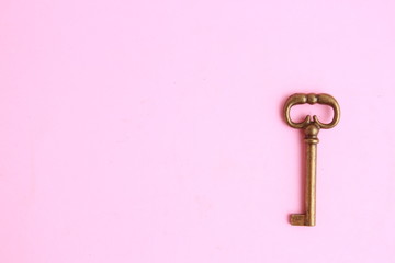 nice antique copper closet key