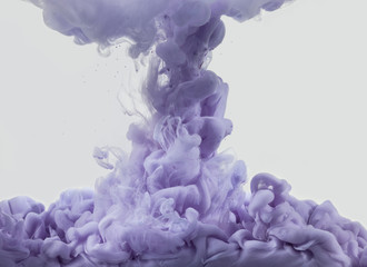 Beautiful ink cloud of purple color