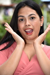 A Surprised Filipina Person