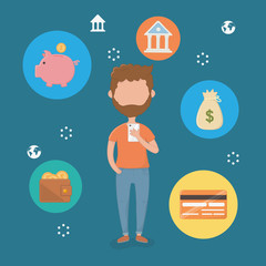 Payment online icon set design