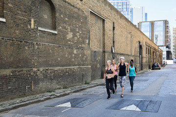 Mature urban runners.