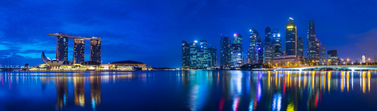 Skyline of Singapore with Marina Bay, Singapore