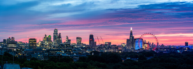 London city sunrise panorama aerial view 