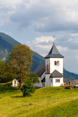 Saint Peter's church above Begunje, Slovenia. 19.08.2019.