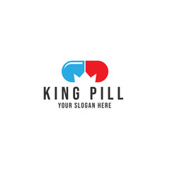 King pill Logo Vector icon illustration