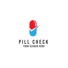 Pill check Logo Vector icon