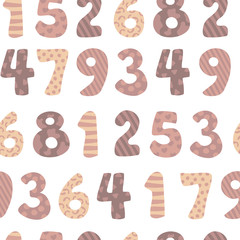 Abstract math number background. Random sign flying border frame. School sheet. Numeral count concept. Algebra decoration