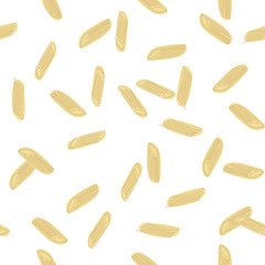 Seamless pattern with Italian macaroni rigatoni pasta raw food background.