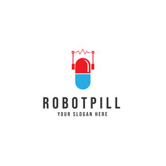 Robot pill Logo Vector icon