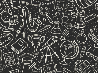 Education seamless background. School concept vector illustration