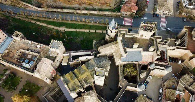 Towers of castle Palacio Real de Olite. Spain