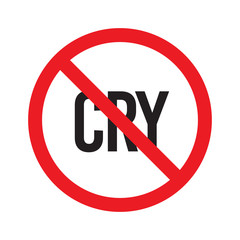 no Cry sign symbol