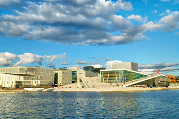 View of Oslo city, Opera house and Gamle neighbourhood