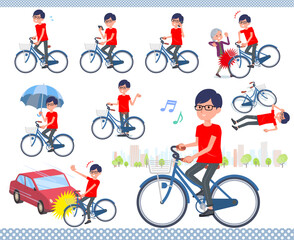flat type red Tshirt Glasse men_city cycle
