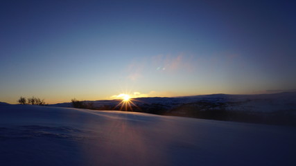sunset in the moutain