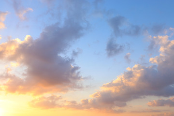 background of sunset sky with clouds