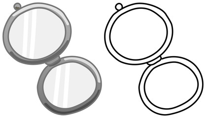 Pocket mirror in colored and line versions