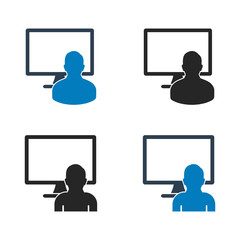 Computer user icon set. Flat style vector EPS.
