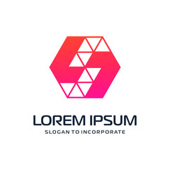 Naklejka premium Letter S hexagon abstract Logo Template. construction concept. digital technology logo - vector