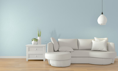 Mock up sky room with white sofa on modern room interior.3D rendering