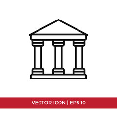 Museum vector icon in modern design style for web site and mobile app